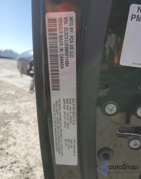 2022 Dodge Challenger Gt из США, поврежденный, VIN 2C3CDZJG9NH211464